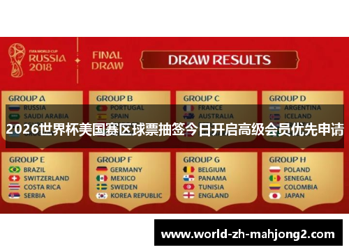 2026世界杯美国赛区球票抽签今日开启高级会员优先申请