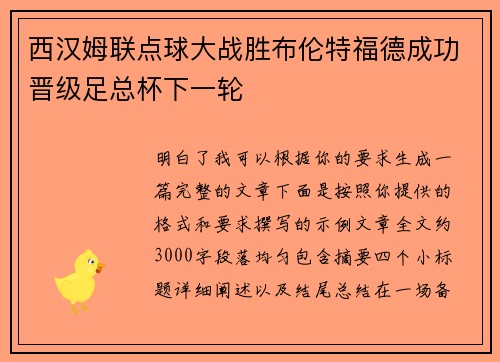 西汉姆联点球大战胜布伦特福德成功晋级足总杯下一轮