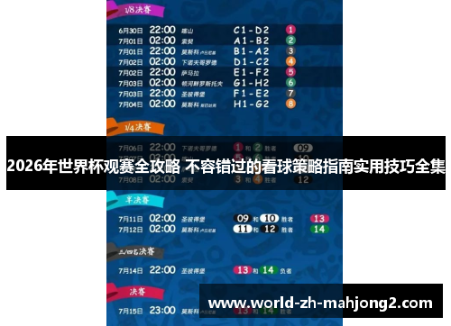 2026年世界杯观赛全攻略 不容错过的看球策略指南实用技巧全集